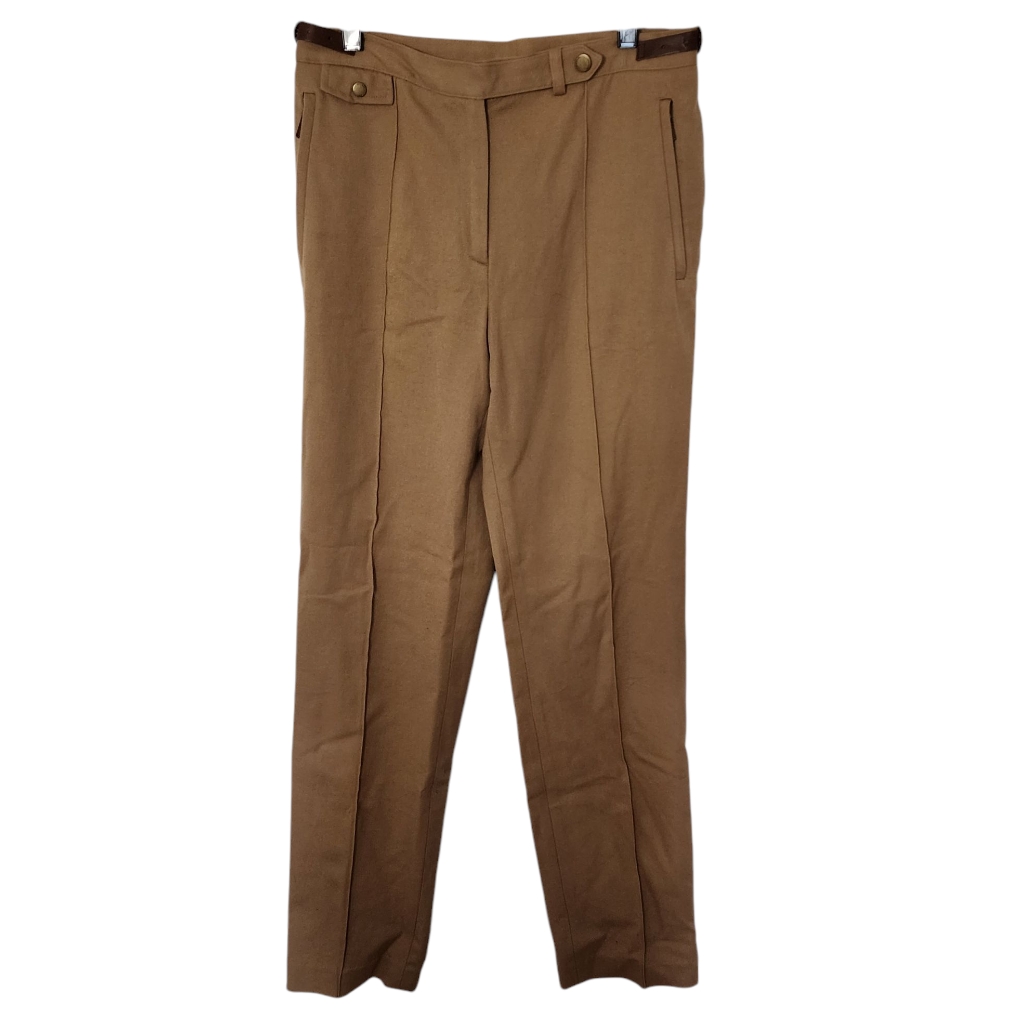 Lauren Ralph Lauren Ladies Brown Pants Size 6 With Leather Buckle Detail
